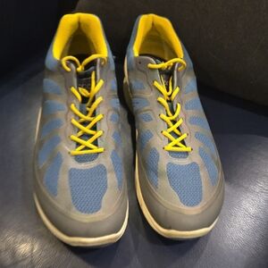 ECCO Biom Blue and Gray Sneakers with Yellow Laces / Men's Sz 46